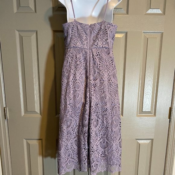 Gianni Bini Purple Lace Midi Dress - Picture 4 of 9